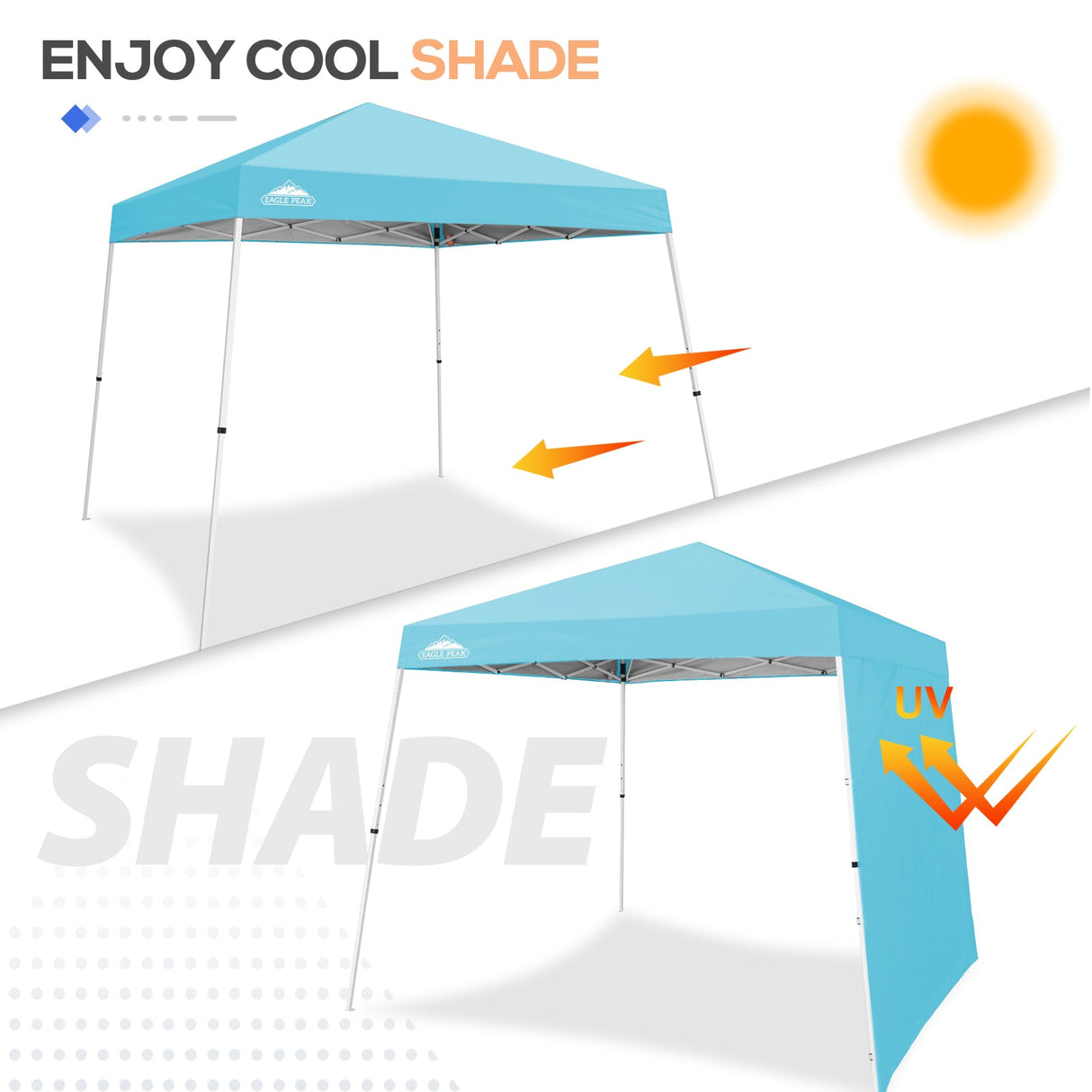 Sunwall / Sidewall for 10x10 Slant Leg Canopy Only, 1 Sidewall - Eagle Peak Custom Canopy Tent