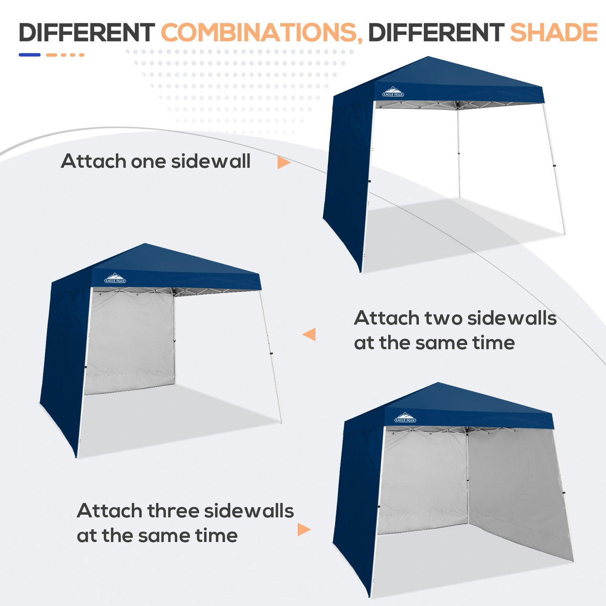 Sunwall / Sidewall for 10x10 Slant Leg Canopy Only, 1 Sidewall - Eagle Peak Custom Canopy Tent