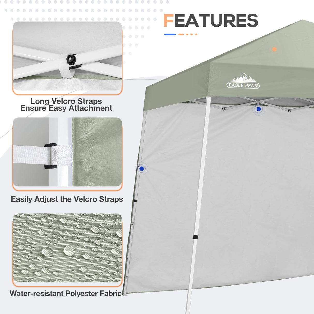 Sunwall / Sidewall for 10x10 Slant Leg Canopy Only, 1 Sidewall - Eagle Peak Custom Canopy Tent