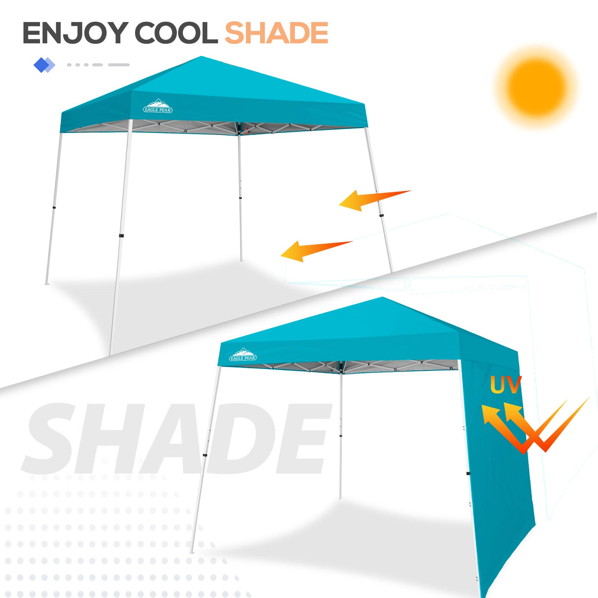 Sunwall / Sidewall for 10x10 Slant Leg Canopy Only, 1 Sidewall - Eagle Peak Custom Canopy Tent