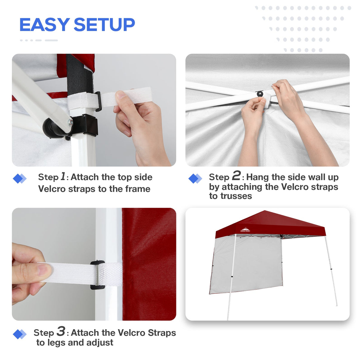 Sunwall / Sidewall for 10x10 Slant Leg Canopy Only, 1 Sidewall - Eagle Peak Custom Canopy Tent