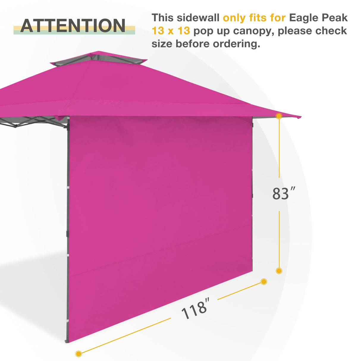 Sunwall / Sidewall for 13x13 ft Straight Leg Canopy - Eagle Peak Custom Canopy Tent
