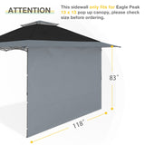 Sunwall / Sidewall for 13x13 ft Straight Leg Canopy - Eagle Peak Custom Canopy Tent