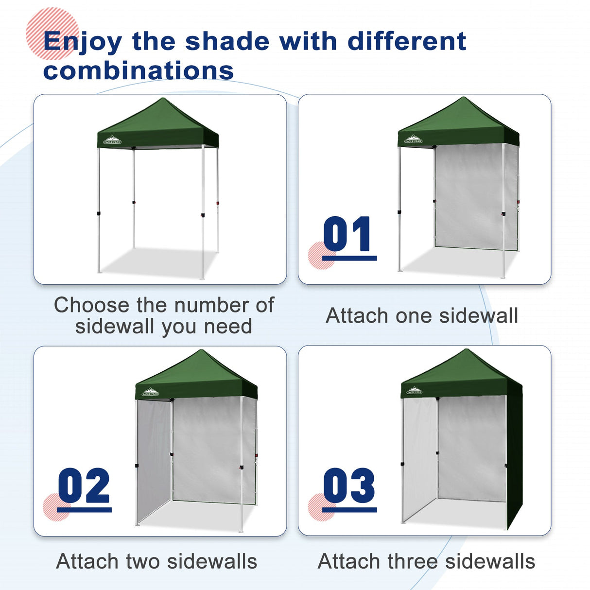 Sunwall / Sidewall for 5x5 ft Straight Leg Canopy only 1 Sidewall - Eagle Peak Custom Canopy Tent
