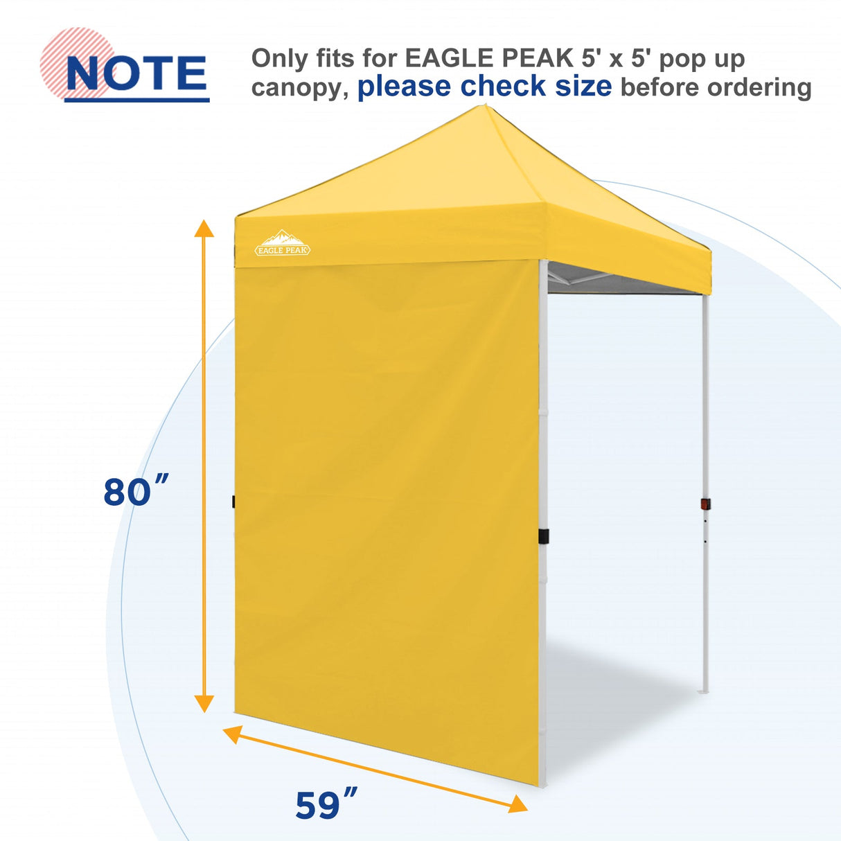 Sunwall / Sidewall for 5x5 ft Straight Leg Canopy only 1 Sidewall - Eagle Peak Custom Canopy Tent