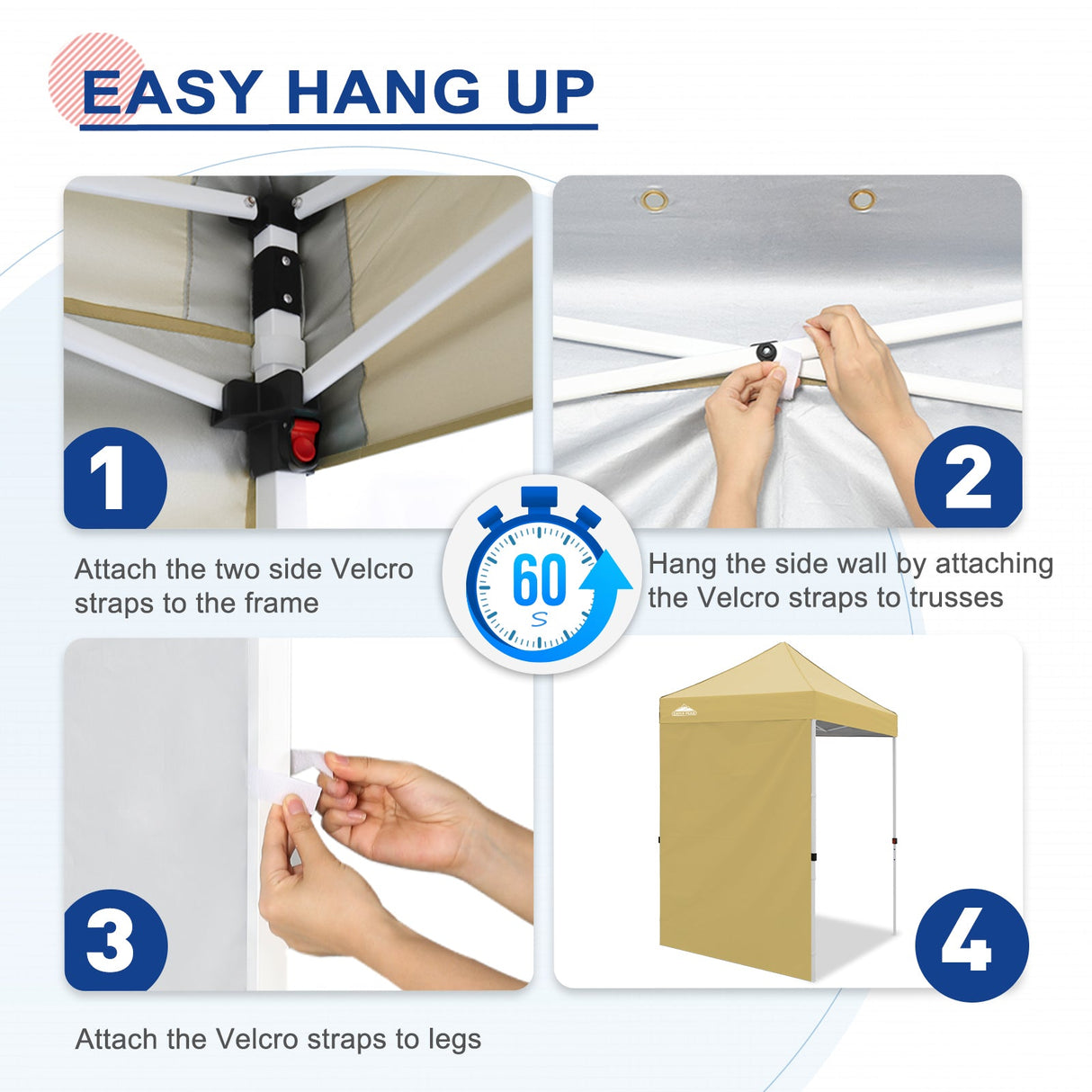 Sunwall / Sidewall for 5x5 ft Straight Leg Canopy only 1 Sidewall - Eagle Peak Custom Canopy Tent