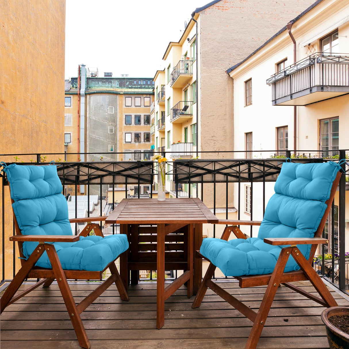 Tufted Outdoor/Indoor High Back Patio Chair Cushion, Set of 2, 46'' x 22'' - Eagle Peak Custom Canopy Tent