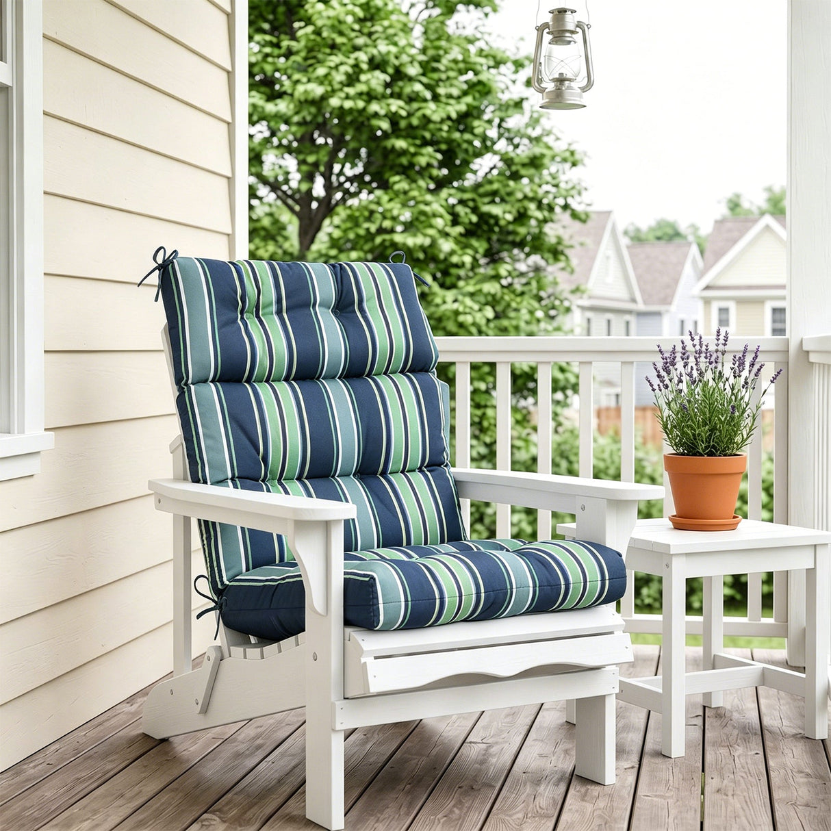 Tufted Outdoor/Indoor High Back Patio Chair Cushion, Set of 2, 46'' x 22'' - Eagle Peak