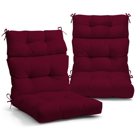 Tufted Outdoor/Indoor High Back Patio Chair Cushion, Set of 2, 46'' x 22'' - Eagle Peak Custom Canopy Tent