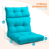 Tufted Outdoor/Indoor High Back Patio Chair Cushion, Set of 2, 46'' x 22'' - Eagle Peak Custom Canopy Tent