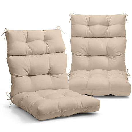 Tufted Outdoor/Indoor High Back Patio Chair Cushion, Set of 2, 46'' x 22'' - Eagle Peak Custom Canopy Tent