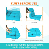 Tufted Outdoor/Indoor High Back Patio Chair Cushion, Set of 2, 46'' x 22'' - Eagle Peak Custom Canopy Tent