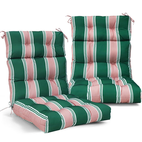 Tufted Outdoor/Indoor High Back Patio Chair Cushion, Set of 2, 46'' x 22'' - Eagle Peak Custom Canopy Tent