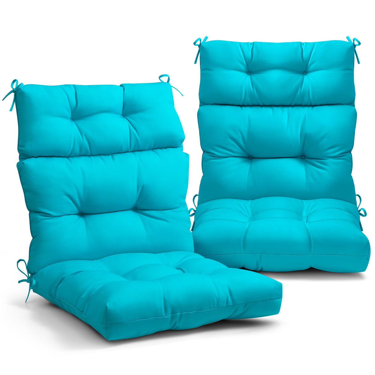 Tufted Outdoor/Indoor High Back Patio Chair Cushion, Set of 2, 46'' x 22'' - Eagle Peak Custom Canopy Tent