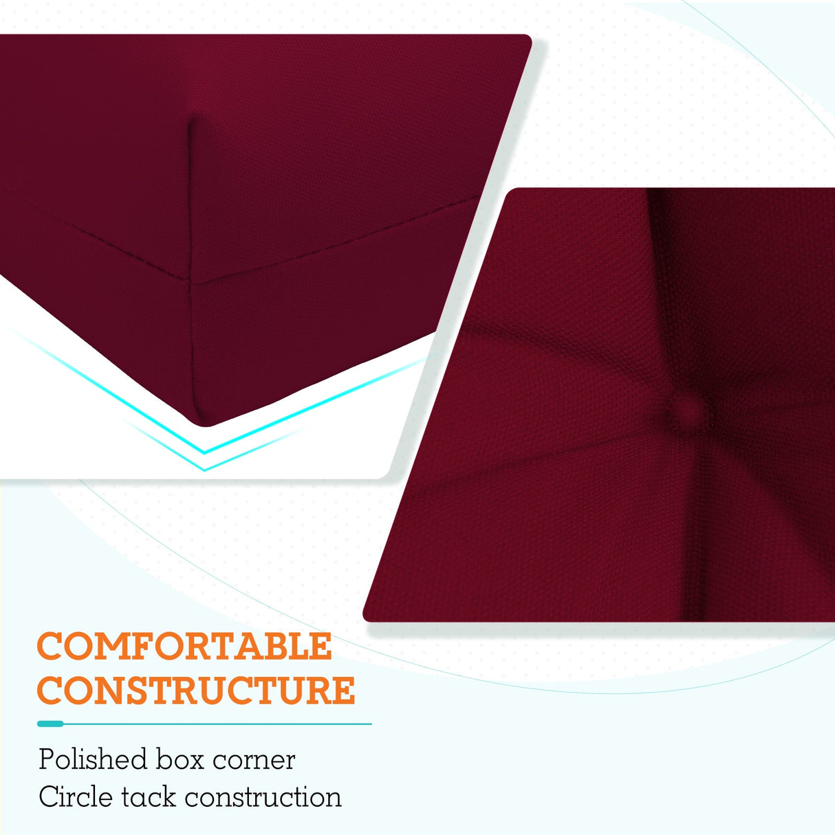 Tufted Outdoor/Indoor High Back Patio Chair Cushion, Set of 2, 46'' x 22'' - Eagle Peak Custom Canopy Tent