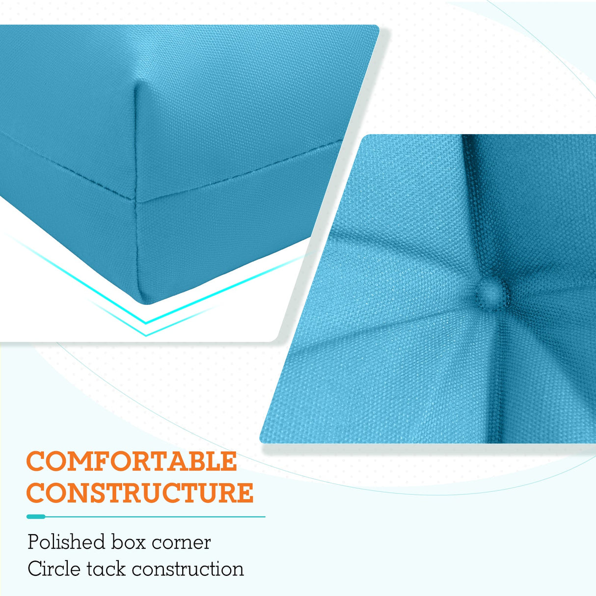 Tufted Outdoor/Indoor High Back Patio Chair Cushions, Set of 4, 46'' x 22'' - Eagle Peak Custom Canopy Tent