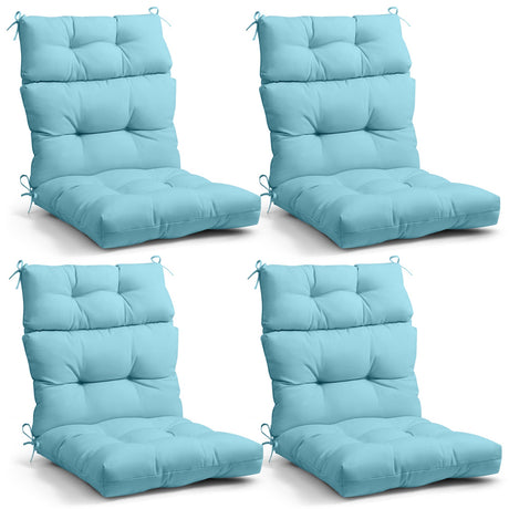 Tufted Outdoor/Indoor High Back Patio Chair Cushions, Set of 4, 46'' x 22'' - Eagle Peak Custom Canopy Tent