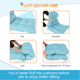 Tufted Outdoor/Indoor Seat/Back Chair Cushion, Set of 2, 42'' x 21'' - Eagle Peak Custom Canopy Tent