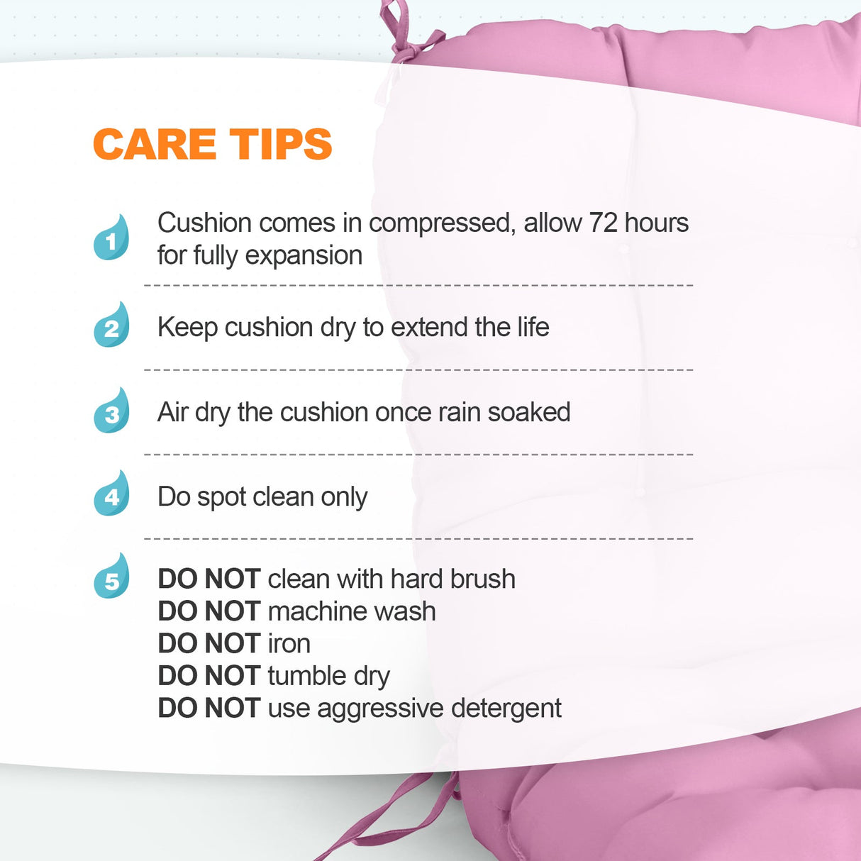 Tufted Outdoor/Indoor Seat/Back Chair Cushion, Set of 2, 42'' x 21'' - Eagle Peak Custom Canopy Tent