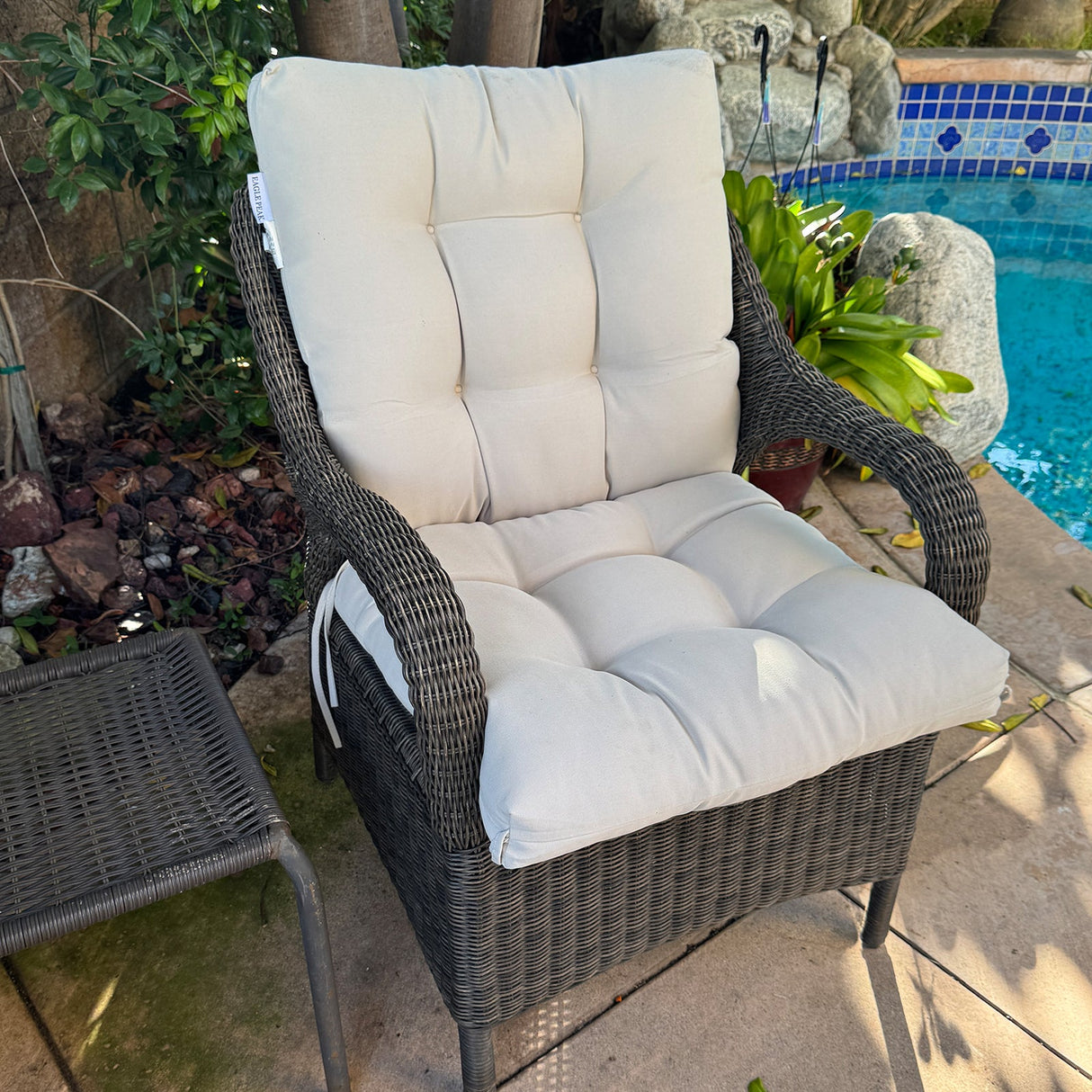 Tufted Outdoor/Indoor Seat/Back Chair Cushion, Set of 2, 42'' x 21'' - Eagle Peak Custom Canopy Tent