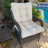 Tufted Outdoor/Indoor Seat/Back Chair Cushion, Set of 2, 42'' x 21'' - Eagle Peak Custom Canopy Tent