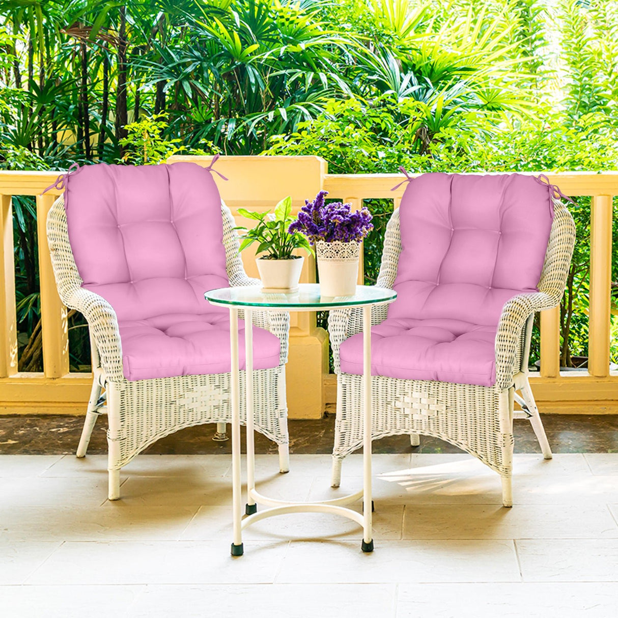 Tufted Outdoor/Indoor Seat/Back Chair Cushion, Set of 2, 42'' x 21'' - Eagle Peak Custom Canopy Tent