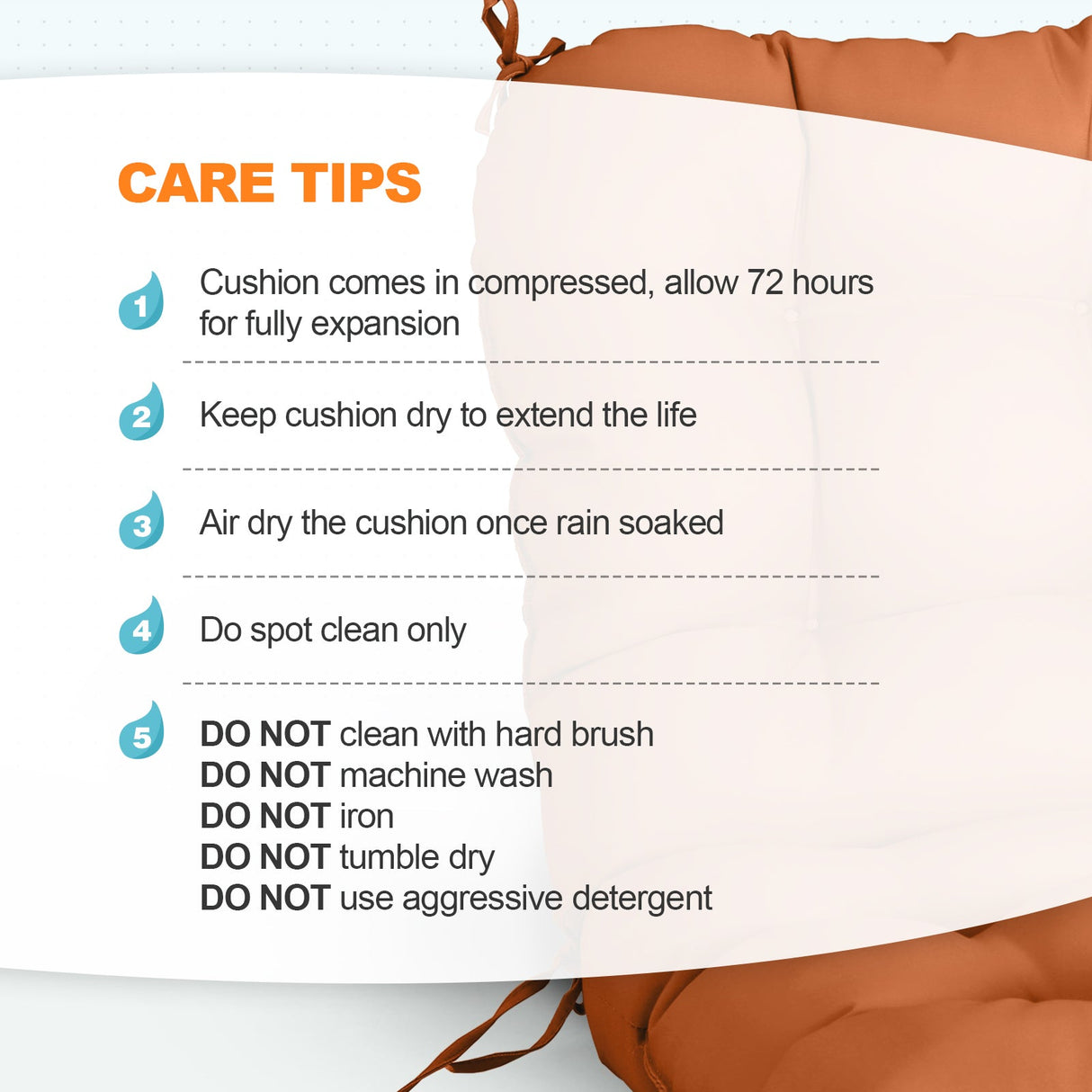 Tufted Outdoor/Indoor Seat/Back Chair Cushion, Set of 2, 42'' x 21'' - Eagle Peak Custom Canopy Tent