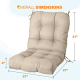 Tufted Outdoor/Indoor Seat/Back Chair Cushion, Set of 2, 42'' x 21'' - Eagle Peak Custom Canopy Tent