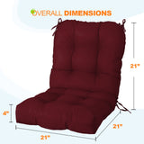 Tufted Outdoor/Indoor Seat/Back Chair Cushion, Set of 2, 42'' x 21'' - Eagle Peak Custom Canopy Tent