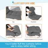 Tufted Outdoor/Indoor Seat/Back Chair Cushion, Set of 2, 42'' x 21'' - Eagle Peak Custom Canopy Tent