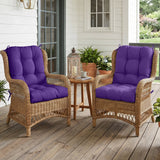 Tufted Outdoor/Indoor Seat/Back Chair Cushion, Set of 2, 42'' x 21'' - Eagle Peak