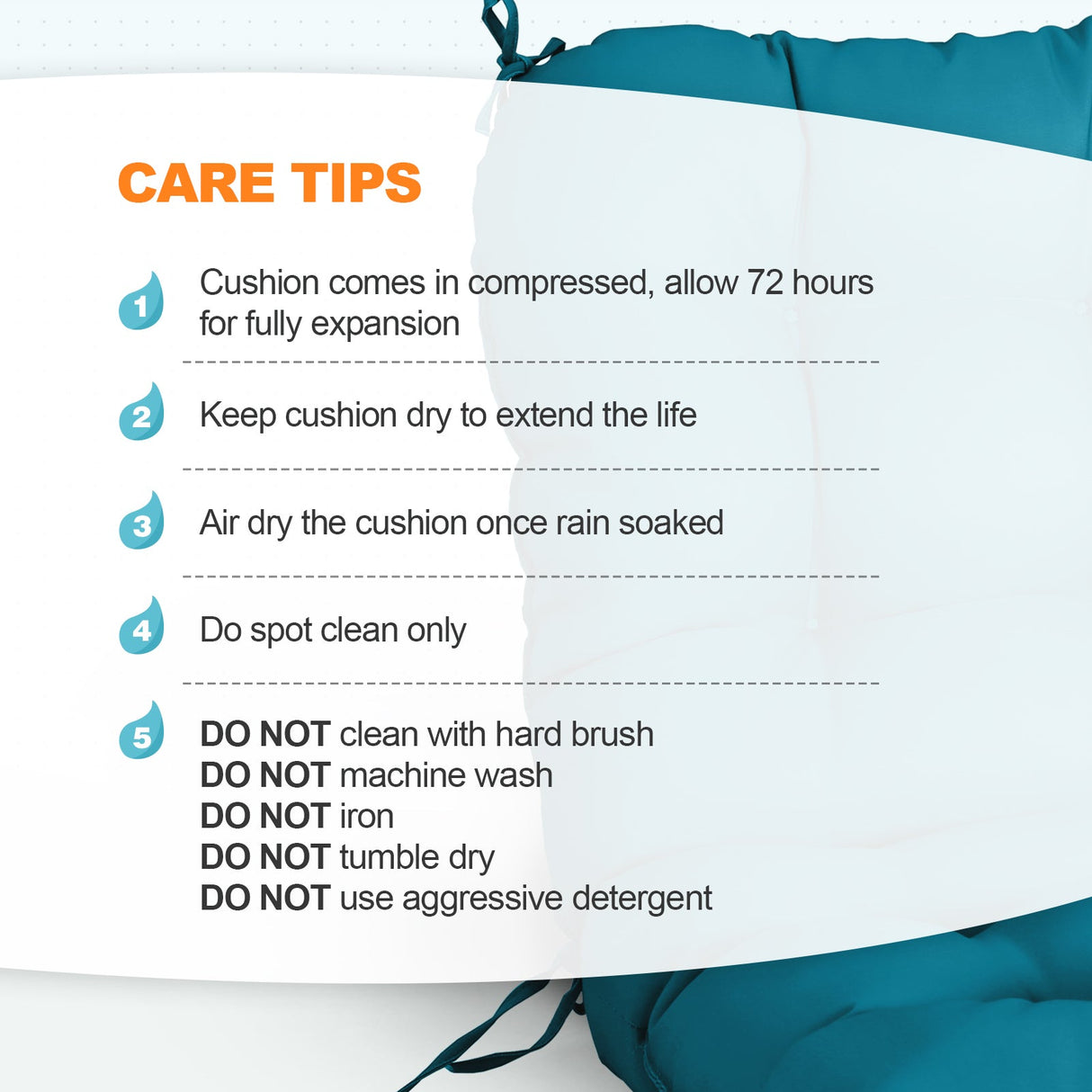 Tufted Outdoor/Indoor Seat/Back Chair Cushion, Set of 2, 42'' x 21'' - Eagle Peak Custom Canopy Tent