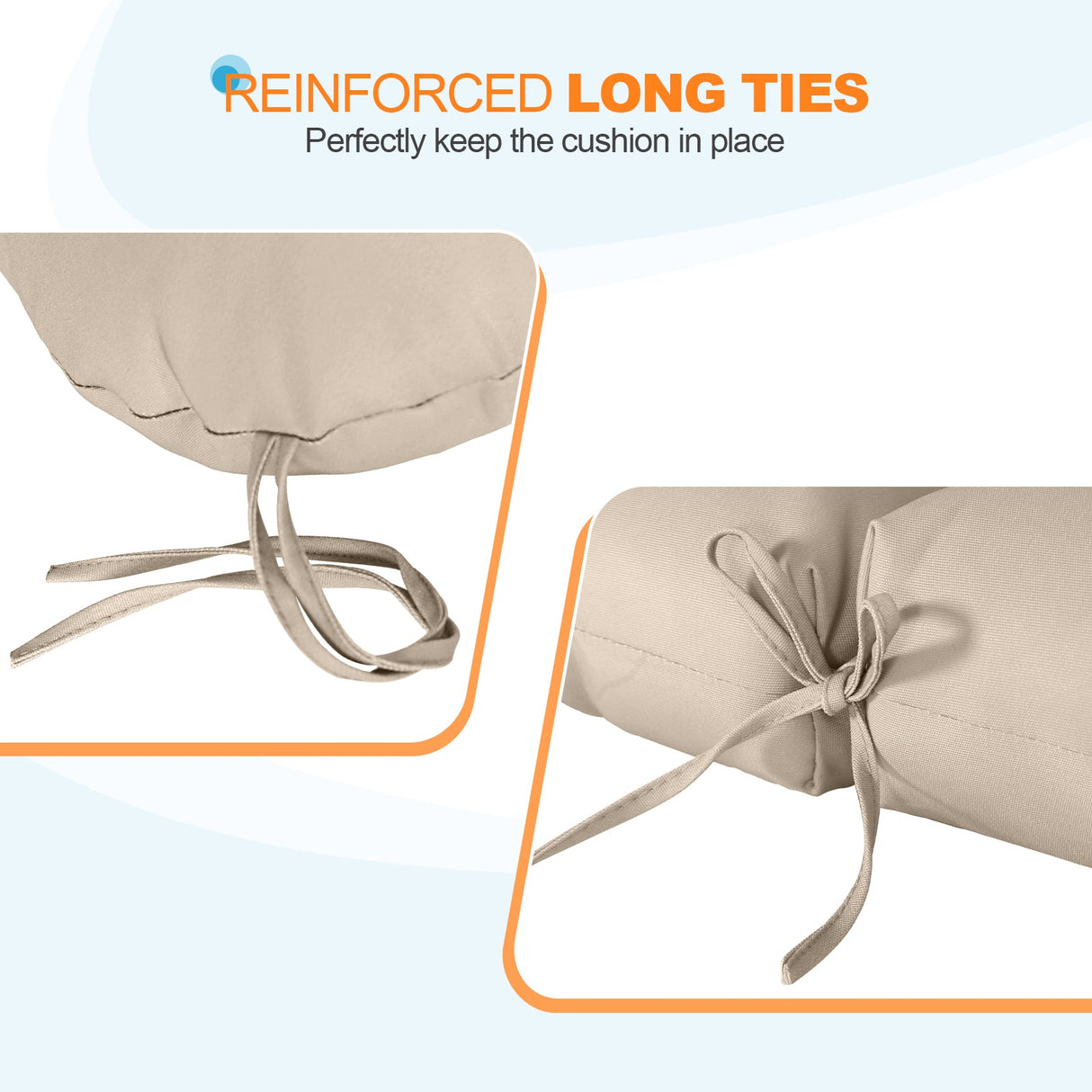 Tufted Outdoor/Indoor Seat/Back Chair Cushion, Set of 2, 42'' x 21'' - Eagle Peak Custom Canopy Tent