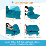 Tufted Outdoor/Indoor Seat/Back Chair Cushion, Set of 2, 42'' x 21'' - Eagle Peak Custom Canopy Tent