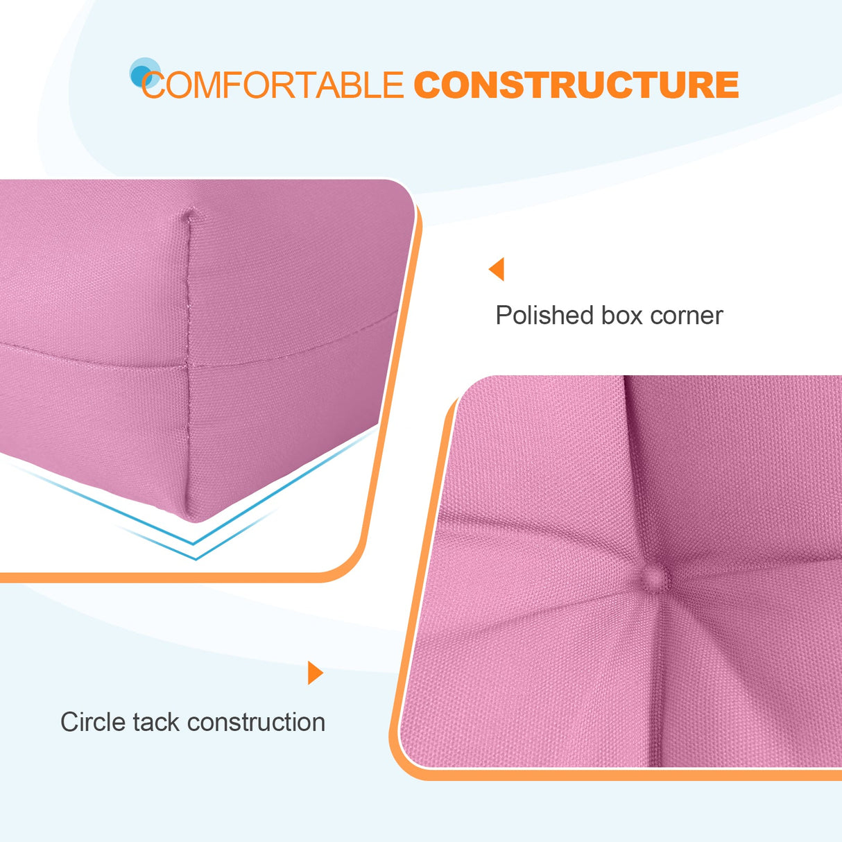 Tufted Outdoor/Indoor Seat/Back Chair Cushion, Set of 2, 42'' x 21'' - Eagle Peak Custom Canopy Tent