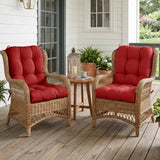 Tufted Outdoor/Indoor Seat/Back Chair Cushion, Set of 2, 42'' x 21'' - Eagle Peak