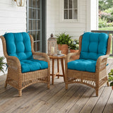 Tufted Outdoor/Indoor Seat/Back Chair Cushion, Set of 2, 42'' x 21'' - Eagle Peak