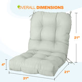 Tufted Outdoor/Indoor Seat/Back Chair Cushion, Set of 2, 42'' x 21'' - Eagle Peak Custom Canopy Tent