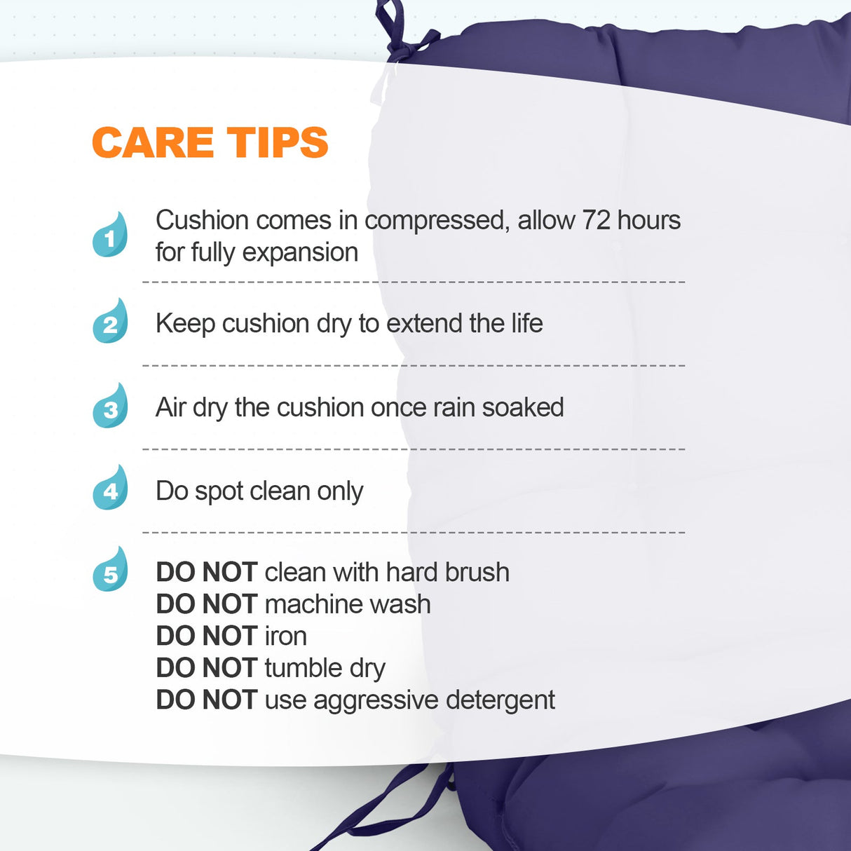 Tufted Outdoor/Indoor Seat/Back Chair Cushion, Set of 2, 42'' x 21'' - Eagle Peak Custom Canopy Tent