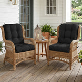 Tufted Outdoor/Indoor Seat/Back Chair Cushion, Set of 2, 42'' x 21'' - Eagle Peak