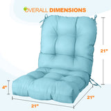 Tufted Outdoor/Indoor Seat/Back Chair Cushion, Set of 2, 42'' x 21'' - Eagle Peak Custom Canopy Tent