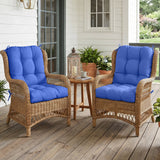 Tufted Outdoor/Indoor Seat/Back Chair Cushion, Set of 2, 42'' x 21'' - Eagle Peak