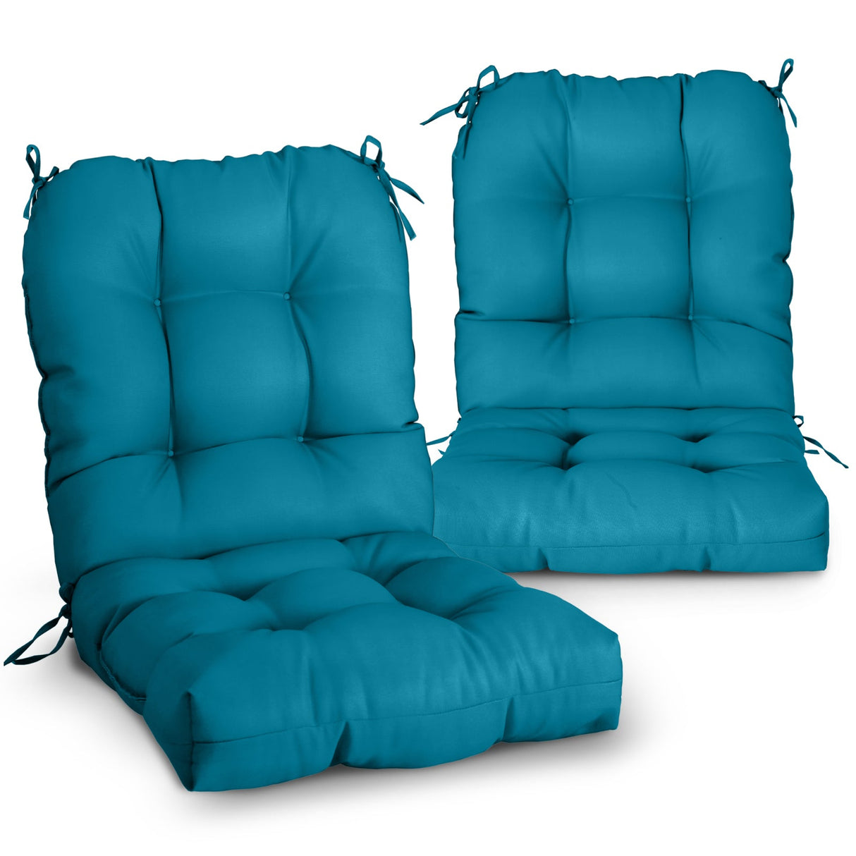 Tufted Outdoor/Indoor Seat/Back Chair Cushion, Set of 2, 42'' x 21'' - Eagle Peak Custom Canopy Tent