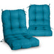 Tufted Outdoor/Indoor Seat/Back Chair Cushion, Set of 2, 42'' x 21'' - Eagle Peak Custom Canopy Tent