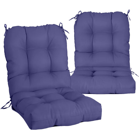 Tufted Outdoor/Indoor Seat/Back Chair Cushion, Set of 2, 42'' x 21'' - Eagle Peak Custom Canopy Tent