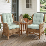 Tufted Outdoor/Indoor Seat/Back Chair Cushion, Set of 2, 42'' x 21'' - Eagle Peak