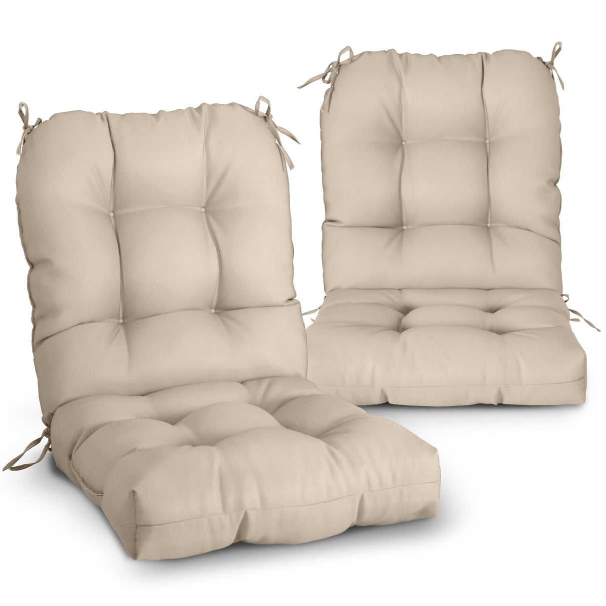 Tufted Outdoor/Indoor Seat/Back Chair Cushion, Set of 2, 42'' x 21'' - Eagle Peak Custom Canopy Tent