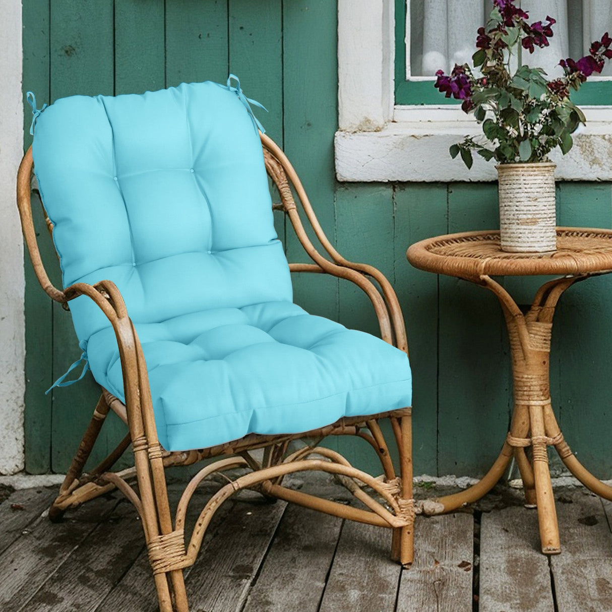 Tufted Outdoor/Indoor Seat/Back Chair Cushions, Set of 1, 42'' x 21'' - Eagle Peak Custom Canopy Tent