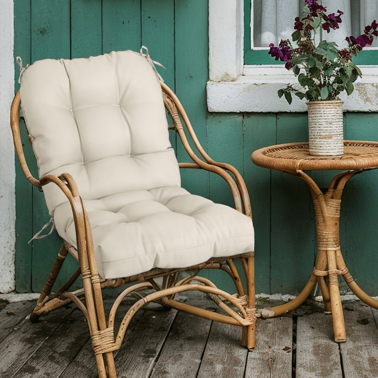 Tufted Outdoor/Indoor Seat/Back Chair Cushions, Set of 1, 42'' x 21'' - Eagle Peak Custom Canopy Tent