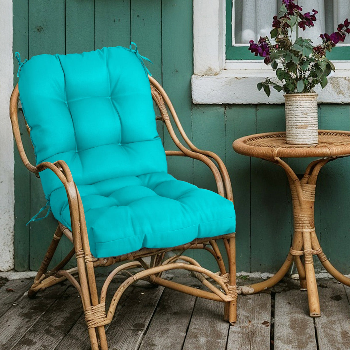 Tufted Outdoor/Indoor Seat/Back Chair Cushions, Set of 1, 42'' x 21'' - Eagle Peak Custom Canopy Tent